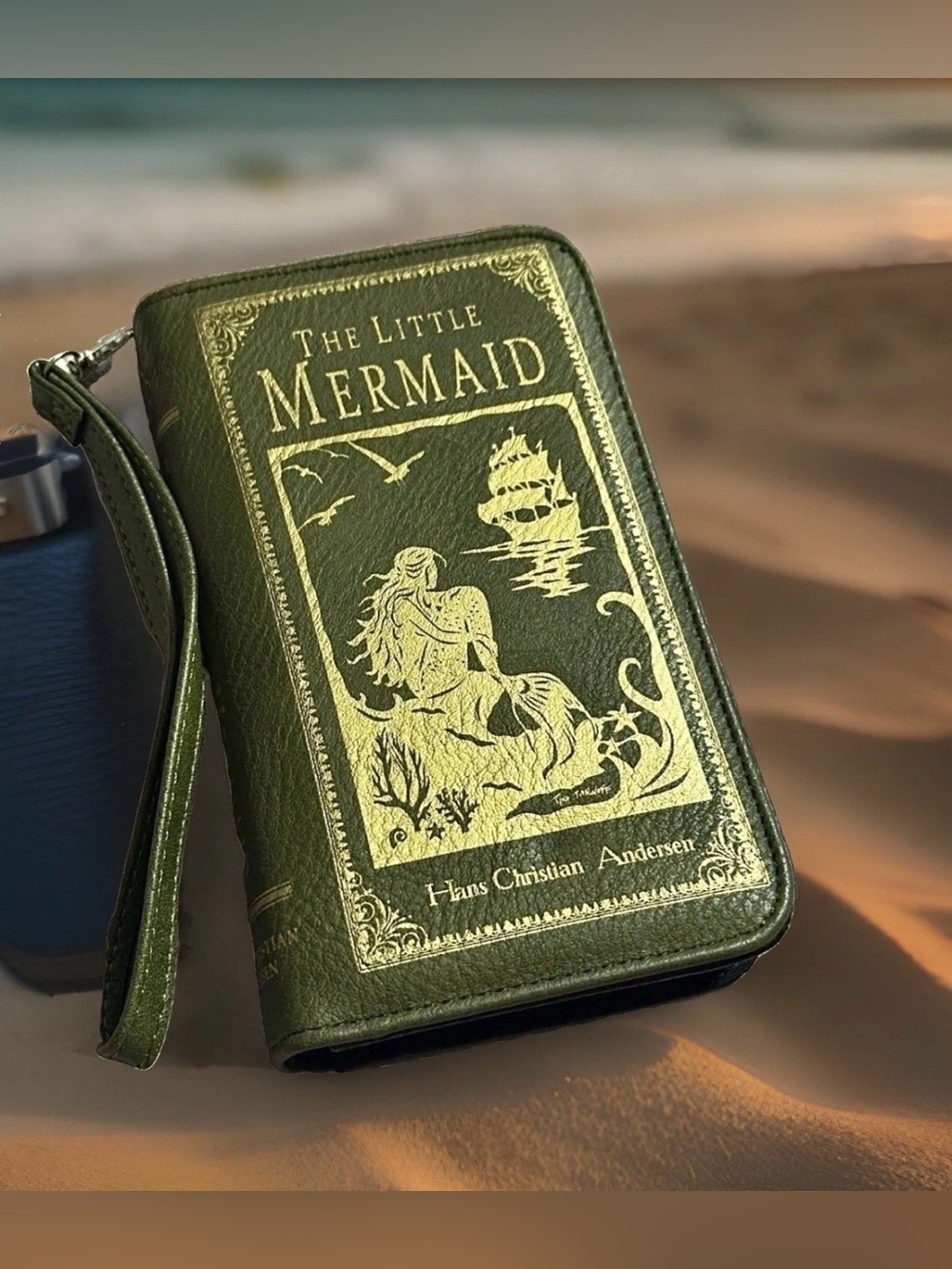 NEW - THE LITTLE MERMAID Hans Christian Anderson Book Wallet Zip Wristlet Clutch